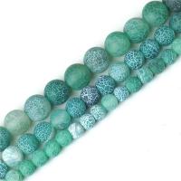 Natürliche Effloresce Achat Perlen, Auswitterung Achat, rund, DIY & verschiedene Größen vorhanden & satiniert, grün, verkauft von Strang
