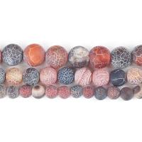 Natürliche Effloresce Achat Perlen, Auswitterung Achat, rund, DIY & verschiedene Größen vorhanden & satiniert, verkauft von Strang
