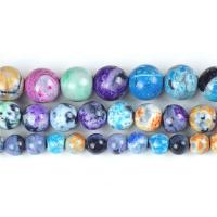 Agate Beads Fire Agate Round polished DIY multi-colored Sold By Strand
