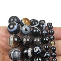 Natural Tibetan Agate Dzi Beads, Round, polished, DIY & different size for choice, Sold By Strand