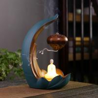 Backflow Incense Burner, Porcelain, plated, for home and office & durable & different styles for choice, more colors for choice, 185x125x290mm, Sold By PC