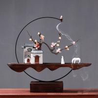 Backflow Incense Burner, Porcelain, plated, for home and office & durable & with LED light & different styles for choice, more colors for choice, 520x115x460mm, Sold By PC