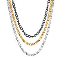 Rustfrit Stål Nekclace Chain, Stainless Steel, forgyldt, mode smykker & forskellige længde for valg & Unisex, flere farver til valg, 4.50mm, Solgt af Strand