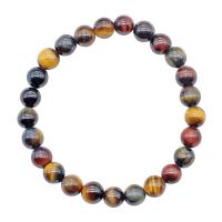 Natural Tiger Eye Bracelets Round fashion jewelry & DIY brown 155mm Sold Per Approx 6.1 Inch Strand