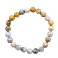 Agate Jewelry Bracelet, Crazy Agate, Round, fashion jewelry & DIY & different size for choice, brown, 155mm, Sold Per Approx 6.1 Inch Strand