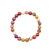 Gemstone Bracelets, Yolk Stone, Round, fashion jewelry & different size for choice, pink, 155mm, Sold Per Approx 6.1 Inch Strand
