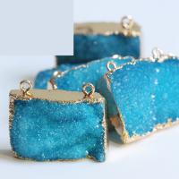 Ledový křemenný achát connetor, s Mosaz, módní šperky & DIY, více barev na výběr, 22x33mm, Prodáno By PC