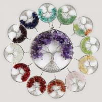 Pendentif arbre de vie, laiton, avec Pierre naturelle, bijoux de mode & DIY & pour femme, plus de couleurs à choisir, 50mm, Vendu par PC