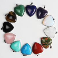 Gemstone Pendants Jewelry, Brass, with Natural Stone, fashion jewelry & DIY & for woman, more colors for choice, 32*7mm, Sold By PC