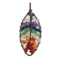Gemstone Pendants Jewelry, Brass, with Natural Stone, fashion jewelry & DIY & for woman, more colors for choice, 28*70mm, Sold By PC