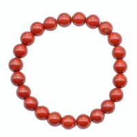 Pulseiras de pedras preciosas, Jasper vermelha, Roda, joias de moda & tamanho diferente para a escolha, rosa, 155mm, vendido para Aprox 6.1 inchaltura Strand