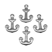 Stainless Steel Pendants Anchor silver color plated Approx Sold By Bag