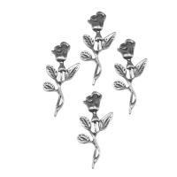 Hair Accessories DIY Findings, Stainless Steel, Flower, silver color plated, 25x10x2mm, Approx 100PCs/Bag, Sold By Bag