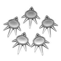 Stainless Steel Pendant Setting, silver color plated, 26x21x2mm, Approx 100PCs/Bag, Sold By Bag