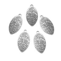 Stainless Steel Pendants, Leaf, silver color plated, 24x12x2mm, Approx 100PCs/Bag, Sold By Bag