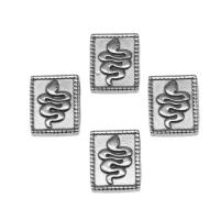 Stainless Steel Jewelry Cabochon, Square, silver color plated, 13x10x3mm, Approx 100PCs/Bag, Sold By Bag