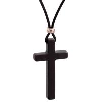 Sweater Chain Necklace Sandalwood with Ebony Cross for man Sold Per Approx 37.40 Inch Strand