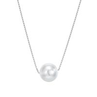 925 Sterling Silver Necklaces, with Shell Pearl, with 1.96 inch extender chain, plated, for woman, Sold Per Approx 15.74 Inch Strand