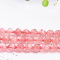 Natural Quartz Jewelry Beads, Strawberry Quartz, DIY, pink, Sold By Strand