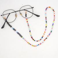 Glass Beads Glasses Chain, with Acrylic, anti-skidding & DIY, more colors for choice, Sold Per 24 Inch Strand