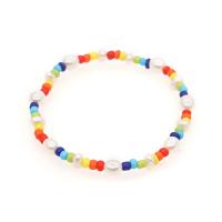 Freshwater Cultured Pearl Bracelet Freshwater Pearl with Seedbead for woman multi-colored Sold Per 6.496 Inch Strand