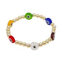Evil Eye Jewelry Bracelet, Acrylic, with Lampwork, for woman, more colors for choice, Sold Per 6.496 Inch Strand
