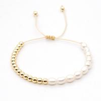 Freshwater Cultured Pearl Bracelet, Freshwater Pearl, with Acrylic, for woman, white, Sold Per 11.02 Inch Strand