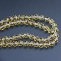 Round Crystal Beads, polished, DIY & faceted, Lt Smoked Topaz, 8mm, 72PCs/Strand, Sold By Strand