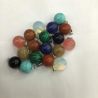 Pingentes em  jóias, Pedra natural, with liga de zinco, Roda, polido, DIY, Mais cores pare escolha, 12mm, 20PCs/Bag, vendido por Bag