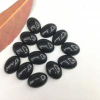 Agate Cabochon, Black Agate, Oval, polished, DIY & different size for choice, black, 10PCs/Bag, Sold By Bag
