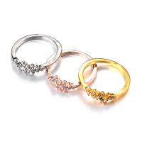 Zinc Alloy fingerring, forgyldt, forskellig størrelse for valg & for kvinde & med rhinestone, flere farver til valg, nikkel, bly & cadmium fri, Solgt af PC