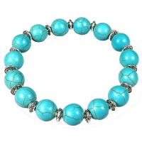 Fashion Turquoise Bracelets with Zinc Alloy fashion jewelry & elastic & DIY Sold Per Approx 7.5 Inch Strand