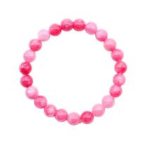Gemstone Bracelets, Pink Calcedony, Round, fashion jewelry & different size for choice, pink, 155mm, Sold By Strand