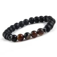 Gemstone Bracelets, Abrazine Stone, fashion jewelry & Unisex, more colors for choice, 200x8mm, Sold Per Approx 7.9 Inch Strand