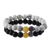 Gemstone Bracelets, Abrazine Stone, with Howlite, fashion jewelry & Unisex, more colors for choice, 184x8mm, Length:Approx 7.3 Inch, Sold By Pair