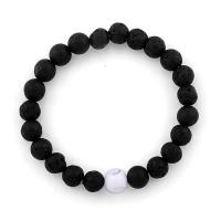Gemstone Bracelets, Lava, fashion jewelry & Unisex, black, 1170x8mm, Sold Per Approx 6.7 Inch Strand