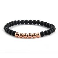 Gemstone Bracelets Abrazine Stone with Copper Coated Plastic fashion jewelry & Unisex Sold Per Approx 7.9 Inch Strand