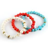 Fashion Turquoise Bracelets with Zinc Alloy fashion jewelry & Unisex Sold Per Approx 20 cm Strand