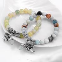 Gemstone Amazonite Beads Bracelets with Lucky Tree Zinc Alloy Charms fashion jewelry & Unisex Sold Per Approx 21 cm Strand