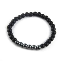 Gemstone Bracelets Abrazine Stone with Hematite fashion jewelry & Unisex black Sold Per Approx 7.9 Inch Strand