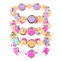 Bracelets de cristal, avec Agate & résine & Acrylique, bijoux de mode & unisexe, multicolore, 200x10x15mm, Vendu par Environ 7.9 pouce brin