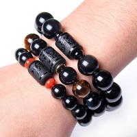 Gemstone Bracelets Obsidian fashion jewelry & Unisex Sold By Strand