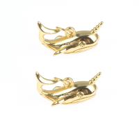 Brass Jewelry Pendants, Fish, gold color plated, DIY, nickel, lead & cadmium free, 19x11mm, Hole:Approx 3mm, Sold By PC