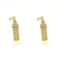 Brass Jewelry Pendants Tower gold color plated DIY nickel lead & cadmium free Approx 3mm Sold By PC