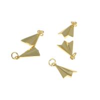 Brass Jewelry Pendants Airplane gold color plated DIY nickel lead & cadmium free Approx 2mm Sold By PC