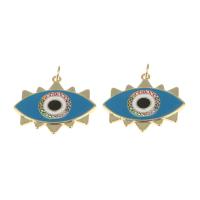 Brass Jewelry Pendants, Eye, enamel, blue, nickel, lead & cadmium free, 22x25x2mm, Hole:Approx 3mm, Sold By PC