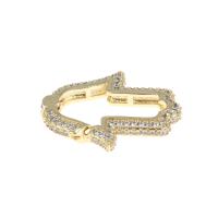 Brass Snap Clasp, Hand, gold color plated, micro pave cubic zirconia, nickel, lead & cadmium free, 14x19x3mm, Sold By PC