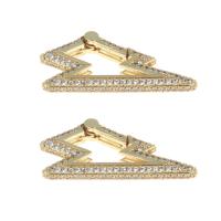 Brass Snap Clasp gold color plated micro pave cubic zirconia nickel lead & cadmium free Sold By PC