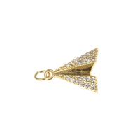 Cubic Zirconia Micro Pave Brass Pendant, gold color plated, micro pave cubic zirconia, nickel, lead & cadmium free, 14x11x4mm, Hole:Approx 2mm, Sold By PC
