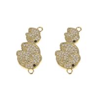 Cubic Zirconia Micro Pave Brass Connector gold color plated micro pave cubic zirconia nickel lead & cadmium free Approx 1mm Sold By PC